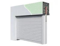 Detailansicht eines eingebauten Rollladensystems